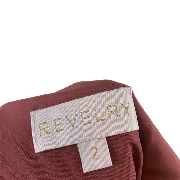 NWT Revelry Valerie Chiffon Faux Wrap Ruffle Maxi Gown Dress Cinnamon Rose 2 - Picture 5 of 10